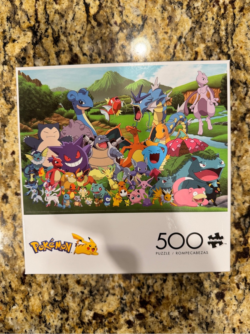 Pokemon Puzzle Box with Multicolor Character Collage - Blue, Green, Pink
